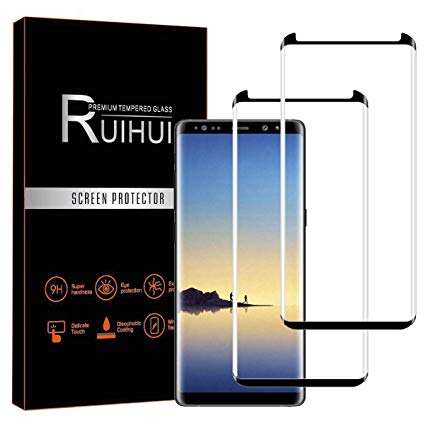 [2-Pack] Galaxy Note 8 Screen Protector,RUIHUI Curved Edge [9 Hardness][Anti-Scratch][Anti-Fingerprint][Case Friendly] Tempered Glass Protector for Samsung Galaxy Note 8