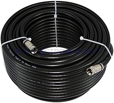 100 FT RG-6 Satellite TV Coaxial Cable RG6 3.5 Ghz 100FT New With Connectors UL CMG In Wall Rated