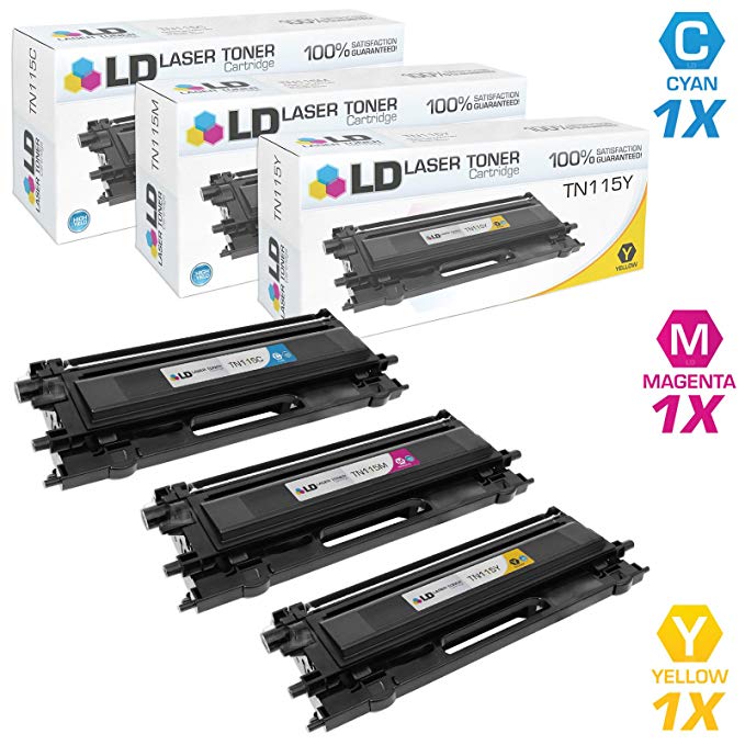 LD Remanufactured Toner Cartridge Replacement for Brother TN115 High Yield (Cyan, Magenta, Yellow, 3-Pack)