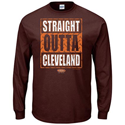Smack Apparel Cleveland Football Fans. Straight Outta Cleveland Brown T Shirt (Sm-5X)