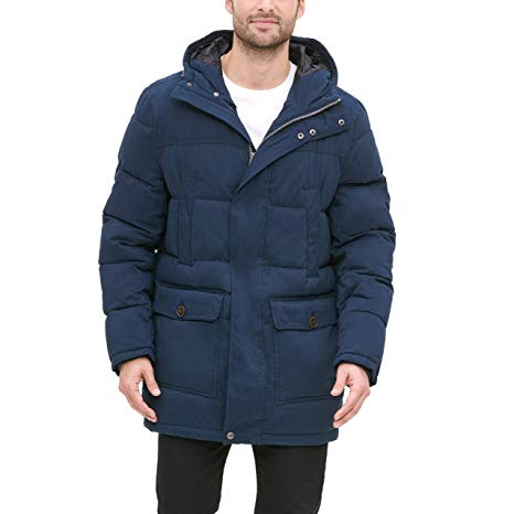 Dockers Men's Microtwill Long Hooded Parka