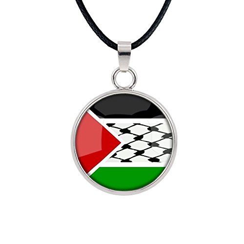 The State of Palestine National Flag Photo Necklace,National Flag Theme Jewelry, Photo Glass Dome Necklace, Glass Cabochon Necklace, Birthday Gift,Gifts for her