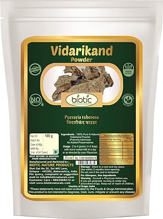 Biotic Natural Vidarikand Powder - Vidharikand Churna - Bidarikand Powder - 100gm