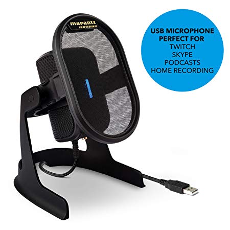 Marantz Professional Umpire | Driverless Desktop USB 2.0 Condenser Microphone with Integrated Pop Filter & Shockmount For Studio Grade Capture, Broadcasting, Streaming, Twitch, Skype and Conferencing