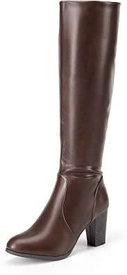 DREAM PAIRS Women's Chunky Heel Knee High and Up Boots