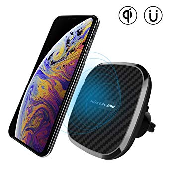 Nillkin Wireless Car Charger, 10W Fast Charge Qi Magnetic Car Air Vent Mount Compatible with Samsung Note 9/8/S9/S8 Plus, Fast Charging 7.5W for iPhone Xs MAX/XS/XR/X/8 Plus-Model B