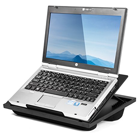 Halter Lap Desk Laptop Stand with 8 Adjustable Angles and Dual Microbead Bolster Cushions
