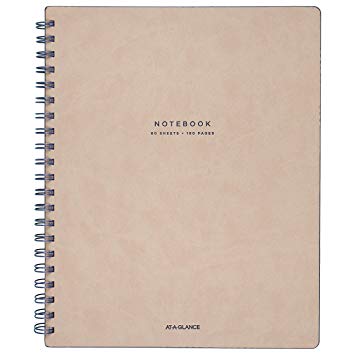 AT-A-GLANCE Notebook, Twinwire, Ruled, 80 Sheets, 11 x 8-3/4", Collection, Tan/Blue (YP14307)
