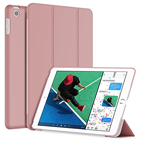 New iPad 2017 iPad 9.7 Case, JETech Slim-Fit Smart Case Cover for Apple the New iPad 9.7 Inch 2017 Model Lightweight with Stand and Auto Wake/Sleep (Pink) - 3050B