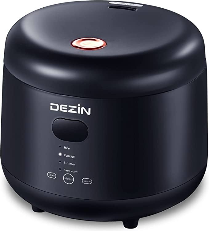 Dezin Rice Cooker 4 Cups Uncooked, Small Rice Cooker Steamer with Removable Nonstick Pot, BPA Free, Keep Warm & 24 Hours Time Delay Function, Mini Rice Cooker for Rice, Simmering Grain, Oatmeal, Quinoa