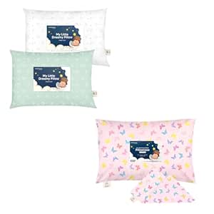 KeaBabies 2-Pack Toddler Pillow and Toddler Pillowcase for 13X18 Pillow - Soft Organic Cotton Toddler Pillows for Sleeping, Organic Toddler Pillow Case for Boy, Kids