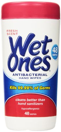 Wet Ones Fresh Scent Anti-Bacterial Wipes 5-Canister 48 Wipes