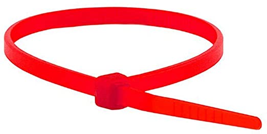 Monoprice Cable Tie 4 inch 18LBS, 100pcs/Pack - Red