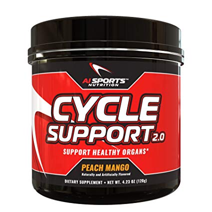Cycle Support 2.0 by AI Sports Nutrition | Peach Mango 30 Serving Tub - Cycle, Liver, Kidney & Overall Organ Support Supplement Ingredients: Red Yeast Rice, Hawthorn Extract, and Milk Thistle