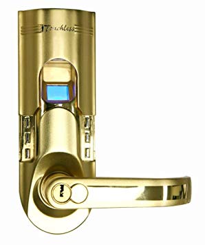 iTouchless Bio-Matic Fingerprint Door Lock, Right Handle, Gold
