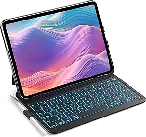 Inateck Keyboard Case for iPad 10th Gen 2022/Air 2024 11 Inch, Ultralight Keyboard for iPad Air 5/4 Gen 10.9 Inch, iPad Pro 11 (4th/3rd/2nd/1st), 7-Color Backlight with Pen Holder, BK2007