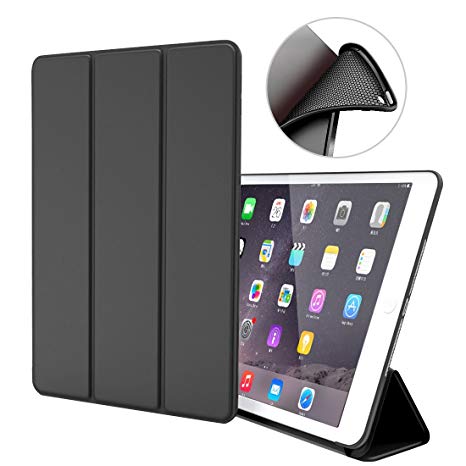 iPad Air 1 Case,GOOJODOQ Smart Cover with Magnetic Auto Sleep/Wake Function PU Leather Shockproof Silicon Soft TPU Folio Case for Apple iPad Air 1 in Black
