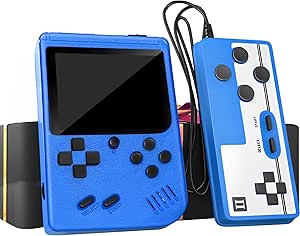 Handheld Game Console-Retro Game Console,Retro Handheld Game Console,3 Inch LCD Screen Portable Retro Video Game Console with 400 Classic Games,Support for Connecting TV & Two Players (Blue)