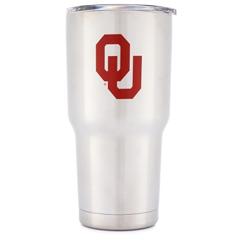 Simple Modern University of Oklahoma Vacuum Insulated Drinkware - Double Walled 18/8 Stainless Steel Travel Mug - OU Sooners Licensed College Tailgating Flask - Sweat Free Coffee Cup