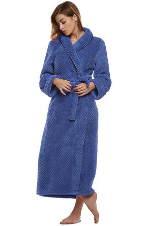 Ekouaer Womens Super Plush Microfiber Fleece Bathrobe Robe  Long