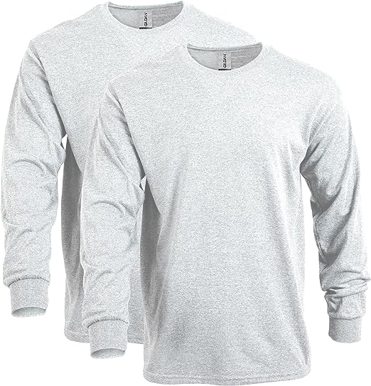 Gildan Adult Heavy Cotton Long Sleeve T-Shirt, Style G5400, 2-Pack