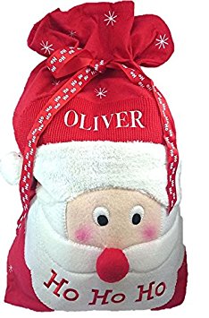 Personalised Embroidered Large Christmas Present Deluxe Santa Sack Boys Girls Gift Bag Stocking Toy Tree