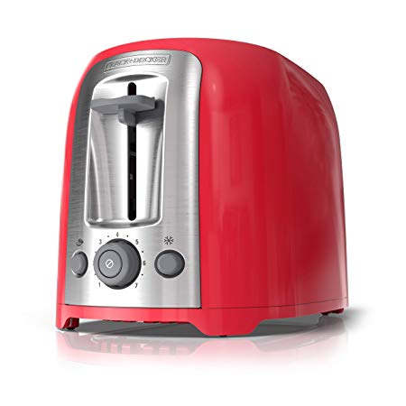 BLACK   DECKER 2 Slice Extra Wide Toaster Red, TR1278TRMC