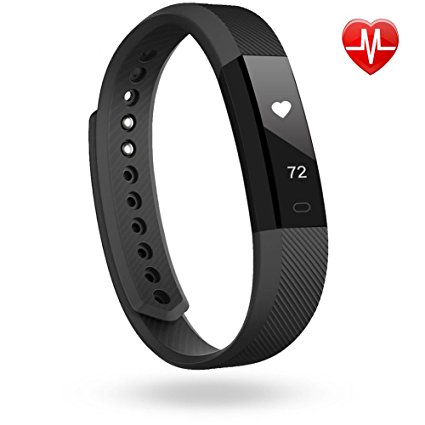 Fitness Tracker Heart Rate Monitor, Lintelek Bluetooth Pedometer Steps Counter, Sleep Quality Tracker, SNS Notification, IP67 Waterproof Activity Tracker for iOS and Android Smart Phone