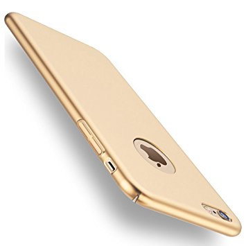 iPhone 6/6s Case, Joyguard Hard PC iPhone 6/6s Cover with [Full Tempered Glass Screen Protector] [Ultra-Thin] [Lightweight] [Anti-Scratch] for iPhone 6 Case Slim - 4.7inch - Gold