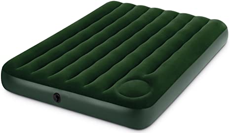 Intex Double Size Downy Airbed with Built in Foot Pump, Vinyl, Green