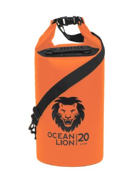 Adventure Lion Premium Waterproof Dry Bags with Shoulder Strap and Grab Handle Roll Top Dry Sack Great For Kayaking Swimming BoatingOrange 20L