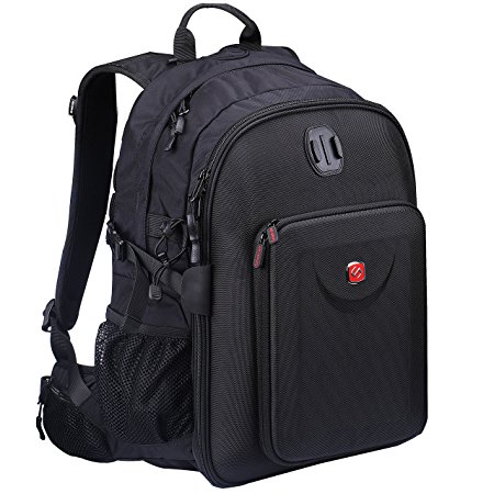 Smatree SmaPac GP2000 Multi-function Backpack for One 15''laptop,1 tablet,for 2 Gopro Hero 5,4,3,3 ,2,hero 5 Session/Hero Session,Black