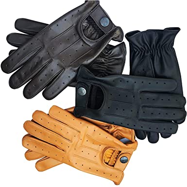 Mens Real Soft Leather Fashion Driving Gloves Without Lining D-7011