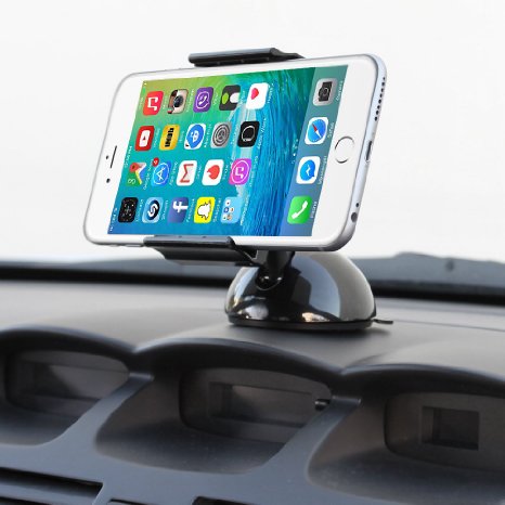 Gel Pad Mount - iKross Universal Windshield / Dashboard Car Mount Stand Holder Cradle for iPhone 5SE 6 6 Plus / Samsung Galaxy S7 S6 Edge Note 4 / HTC One / LG / Nokia and Other Smartphone