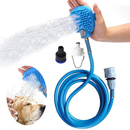 Petpro Dog Bathing Sprayer Shower Bath Scrub Tool, Brush Pet, Cat, Horse Massage, Indoor & Outdoor, Grooming, Shower
