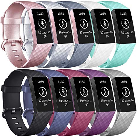 Vancle Bands Compatible with Fitbit Charge 3 Bands Replacement Charge 3 SE Classic Sports Accessories Wristbands Small Large for Women Men