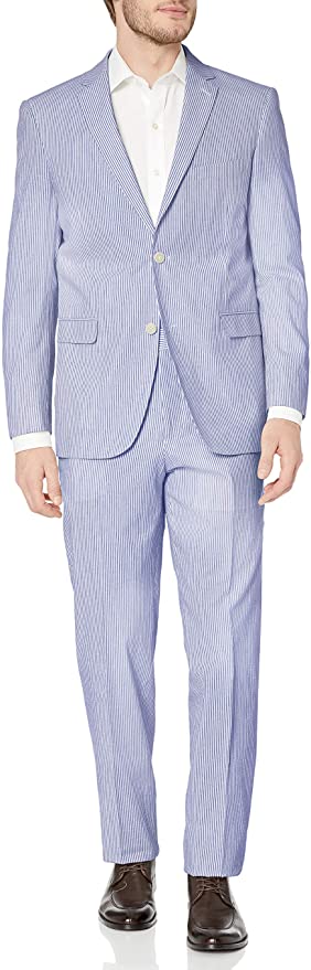 Adolfo Men's Seersucker Modern Fit Suit