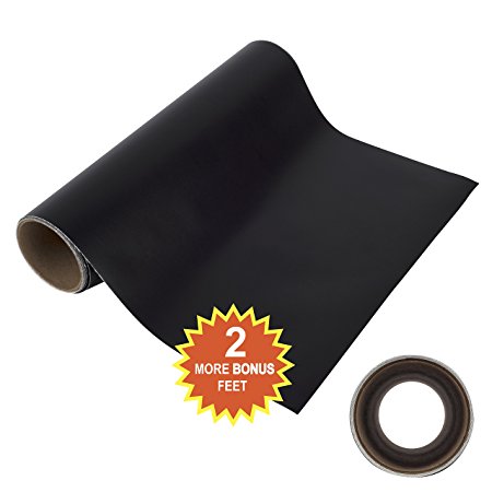 Angel Crafts 9" by 12' BLACK Self Adhesive Vinyl Roll with THICK CORE for BEST Cutting Memory - for Cricut, Cameo, Craft Cutters, Printers, Letters, Decals. Use w/ Angel Craft Transfer Paper