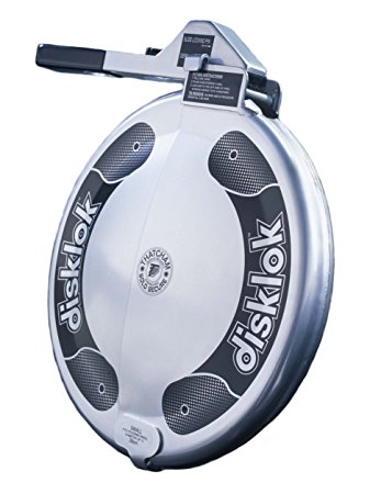 Disklok Steering Wheel Full Cover Silver Security Lock Thatcham Approved (Small, 35cm - 39cm)