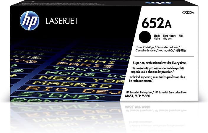 HP 652A Black Toner Cartridge | Works with HP Color LaserJet Enterprise M651, HP Color LaserJet Enterprise MFP M680 Series | CF320A