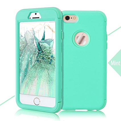 iPhone 6S Case, iPhone 6 Case, WeLoveCase Defender Series Hybrid High Impact Heavy Duty Hard PC Outer Shell with Inner Soft Rubber 3 in 1 Full-body Armor Protective Case for iPhone 6S/6 4.7" Cool Mint