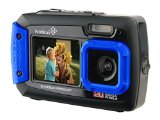 Ivation 20MP Underwater Shockproof Digital Camera and Video Camera wDual Full-Color LCD Displays - Fully Waterproof and Submersible Up to 10 Feet Blue