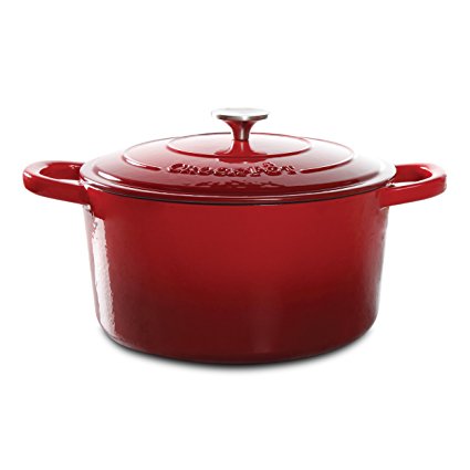 Crock Pot Artisan Enameled Cast Iron 7-Quart Round Dutch Oven, Scarlet Red