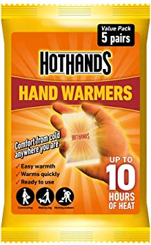 HOTHANDS Hand Warmers - 5 Pairs - 10 hours of heat - Air activated - Ready to use