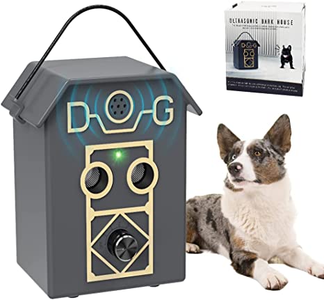 Anti Barking Device, Bark Control Device with Sonic to Stop Dog Bark, Dog Barking Deterrents with Adjustable Level Sonic Bark Up to 50 Ft. Range Safe for Dogs