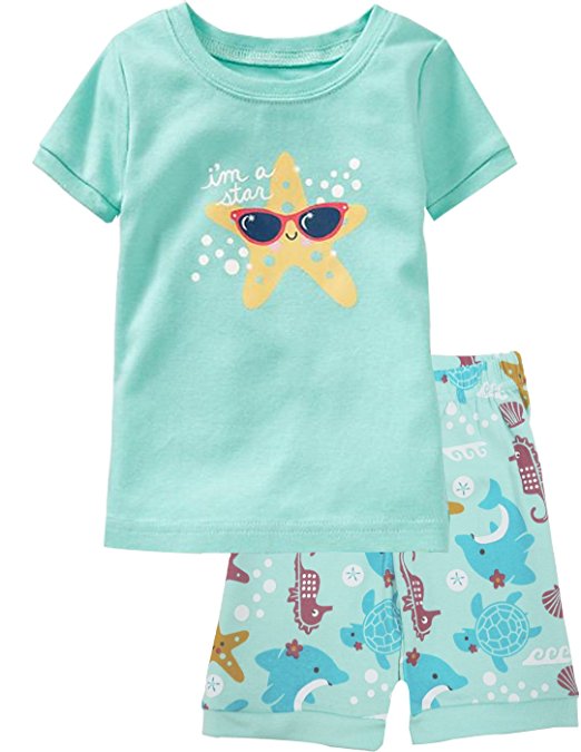 Babyroom "Ladybug" Girls'2 Piece Sleepwear Cotton Short Pajama Set Size 2T-8T
