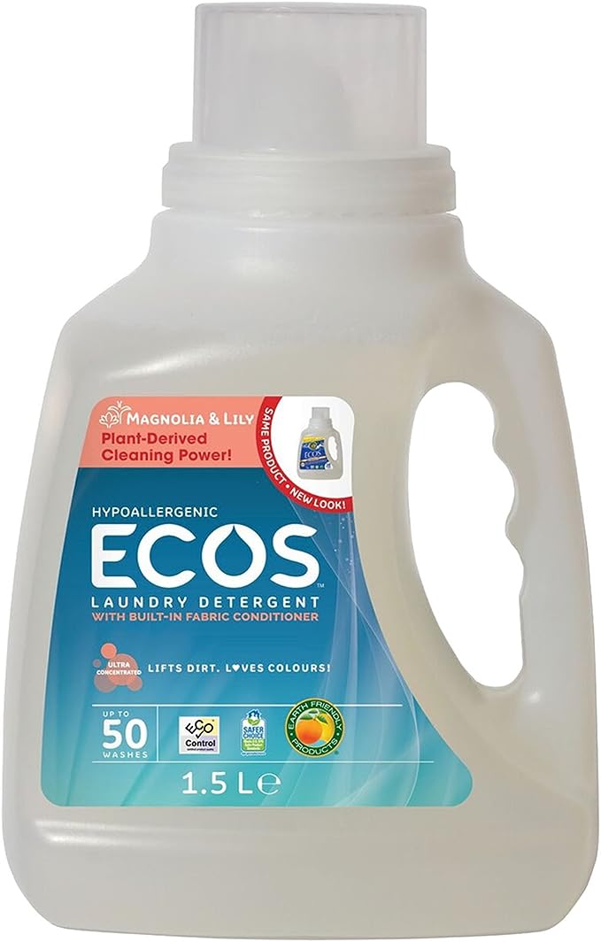 Earth Friendly Products Ecos Liquid Detergent, Magnolia & Lily, 50 Ounce