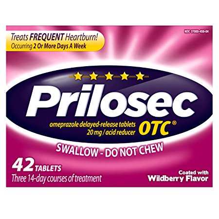 Prilosec OTC Wildberry Frequent Heartburn Medicine and Acid Reducer Tablets 42 Count - Omeprazole - Proton Pump Inhibitor – PPI