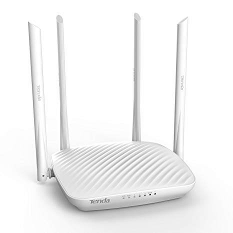 Tenda F9 600Mbps Wi-Fi Router with 4 * 6dBi Antennas, Easy Setup, Beamforming Technology, Parental control, Guest Network, UK Plug