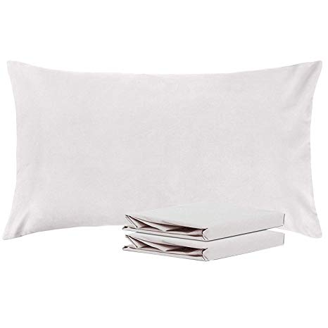 NTBAY King Pillowcases, Set of 2, 100% Brushed Microfiber, Soft and Cozy, Wrinkle, Fade, Stain Resistant, with Envelope Closure, Light Grey